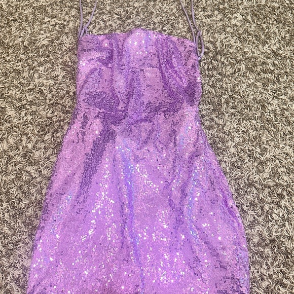 Starstruck Strappy Dress in Lavender Iridescence - Picture 2 of 4